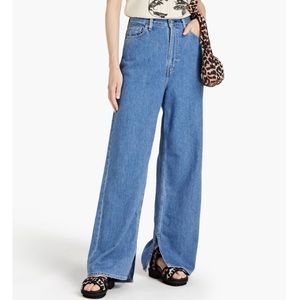 Ganni x Levi’s organic high rise wide leg jeans in blue -  sold out style